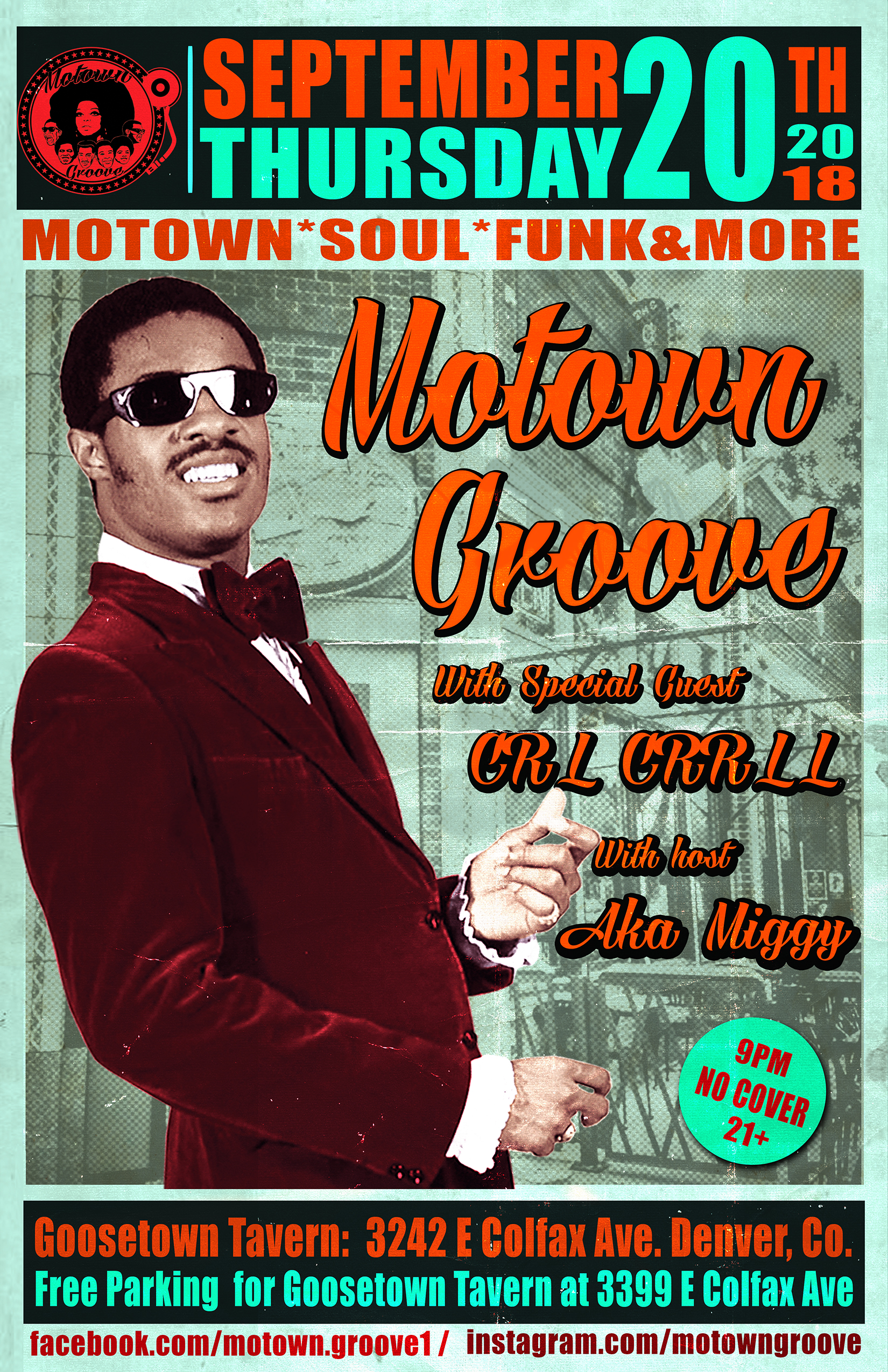 Spt20 Bluebird District on Colfax Avenue Motown Groove Dance party at Goosetown Tavern Motown,Soul,Funk and more